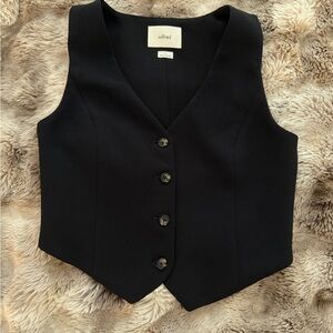Wilfred Black Fitted Button Front Vest